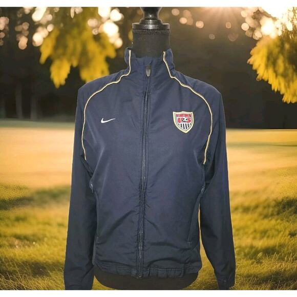 Nike Team USA Women's Soccer Blue Full Zip Soccer Jacket Size Medium - Picture 1 of 14